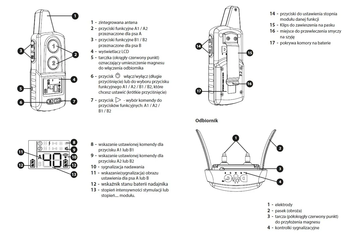 schemat budowy obroży elektrycznej dla psa