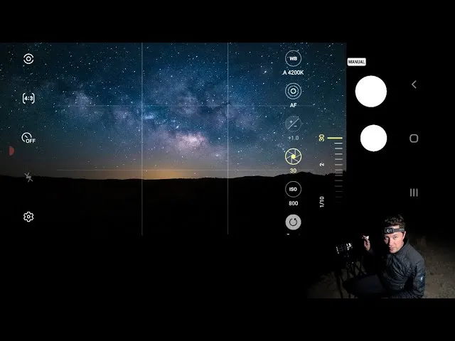 Samsung Galaxy Pro Mode settings astrophotography