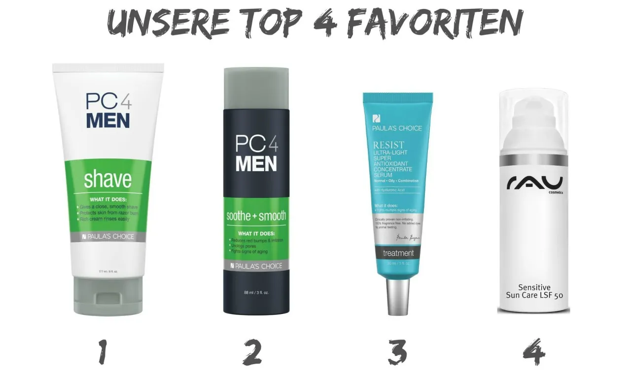 M&auml;nner Hautpflegeroutine 4 Schritte