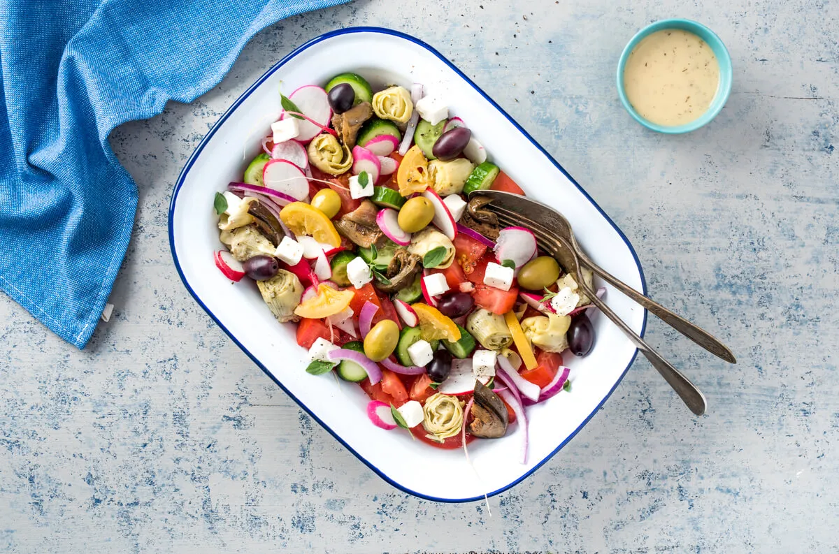 Ingrédients salade grecque authentique