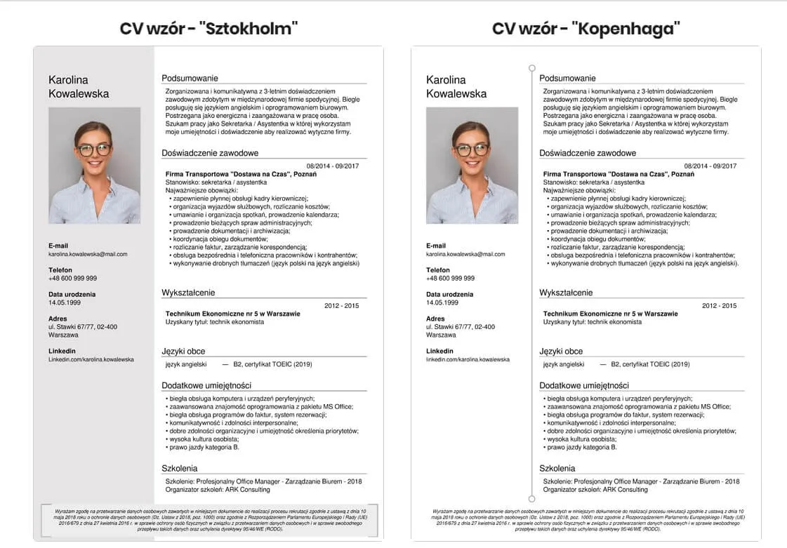 Darmowe kreatory CV interfejsy