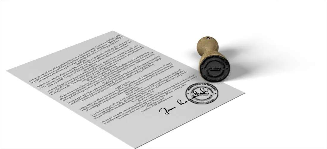 pieczęć tłumacza przysięgłego z bliska