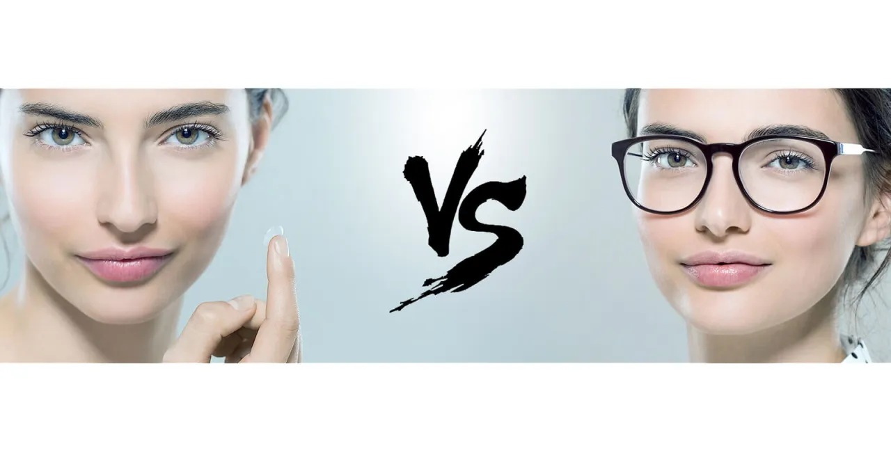 różne typy soczewek okularowych i kontaktowych