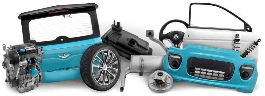 Comparaison visuelle pièce auto d'origine, adaptable et d'occasion côte à côte