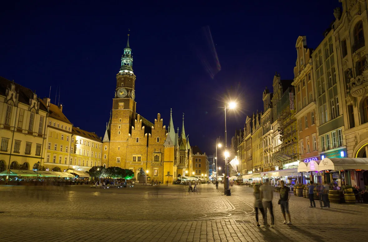 Wrocław nocą Rynek