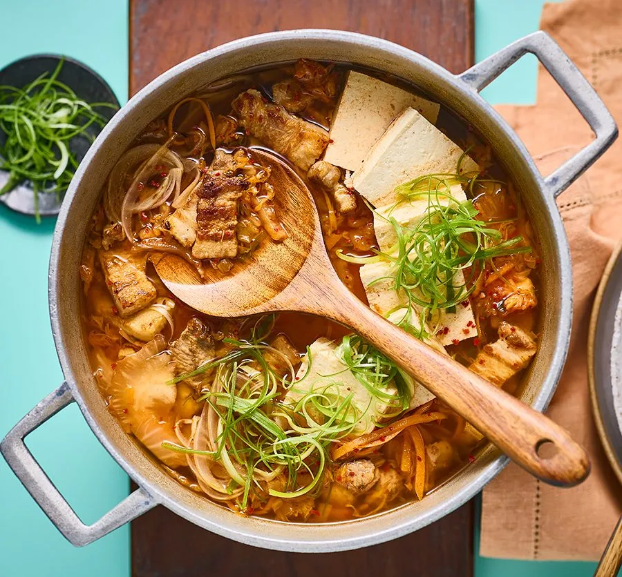 kimchi jjigae, kimchi bokkeumbap, kimchijeon