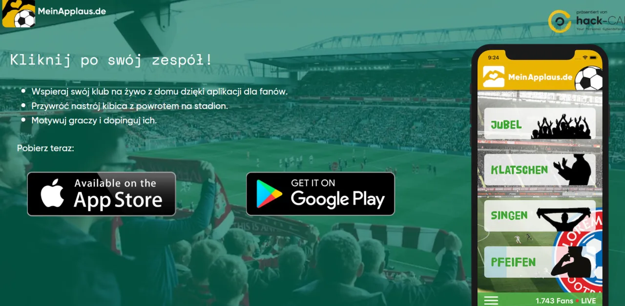 Aplikacja MeinApplaus.de pozwala kibicować swojej drużynie, niezależnie od tego, kto dziś gra w piłkę nożną. Dostępna na App Store i Google Play.