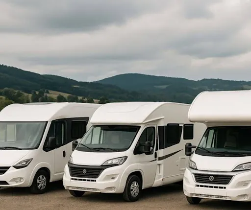 nowe kampervany, półintegry, alkowy i integry - zdjęcia porównawcze