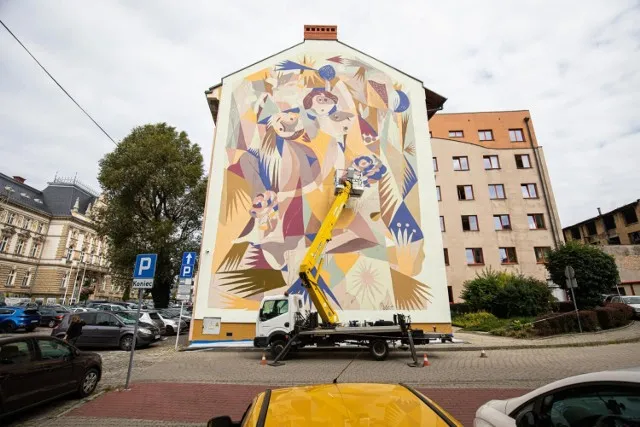 Bielsko-Biała mural na ścianie