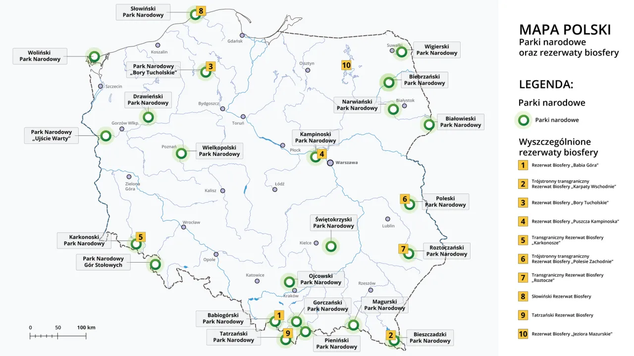 Podlaskie parki narodowe mapa