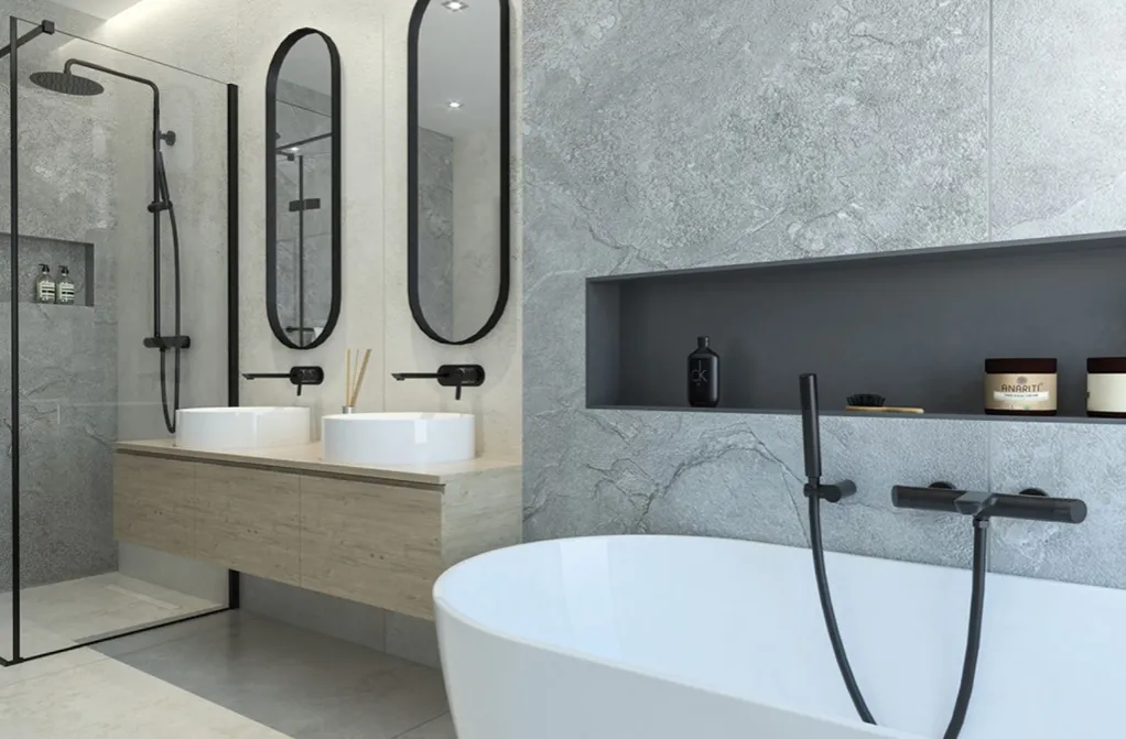 czarne złote matowe baterie łazienkowe