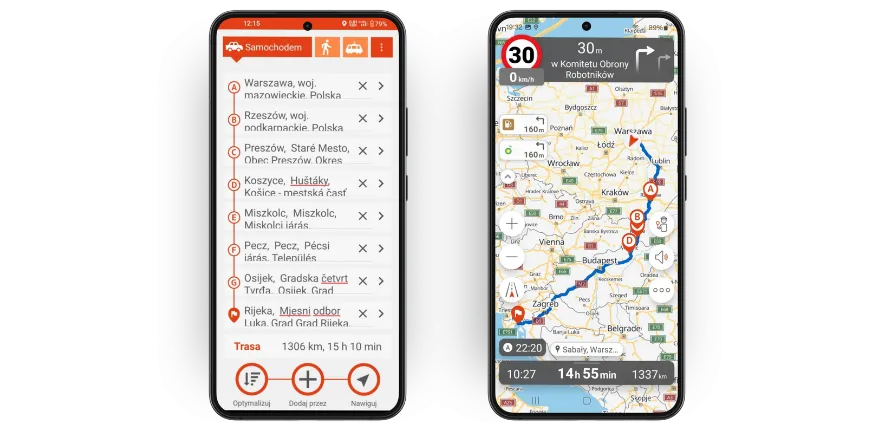 Porównanie tras samochodowych do Chorwacji