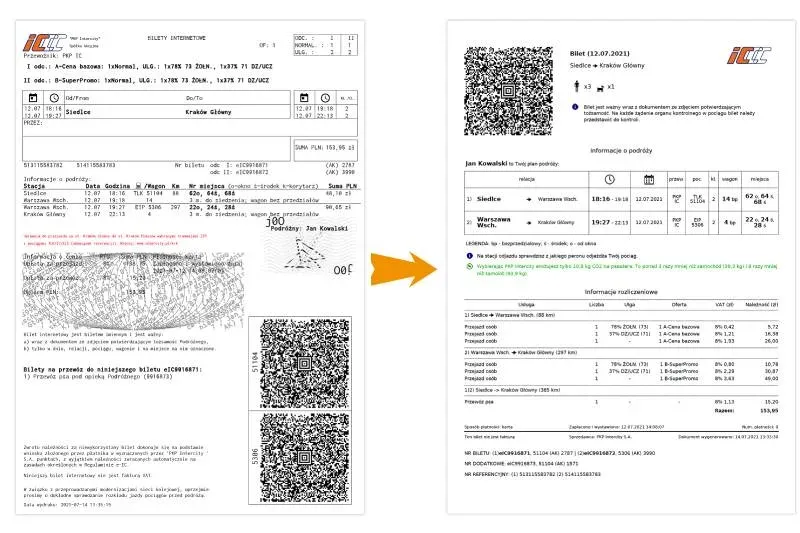 Arriva bilet elektroniczny przykład
