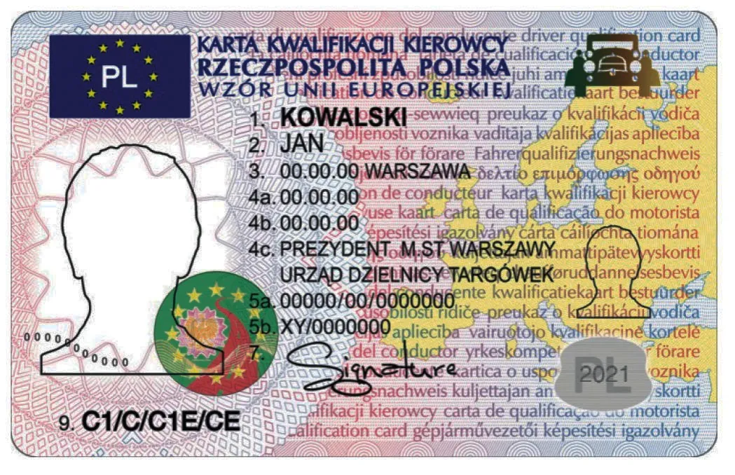 karta kierowca kod 95