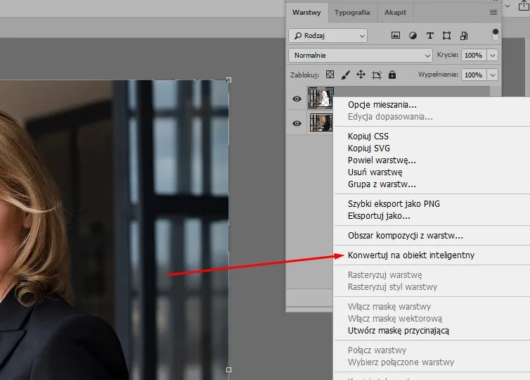 Photoshop zaznacz obiekt rozmycie tła