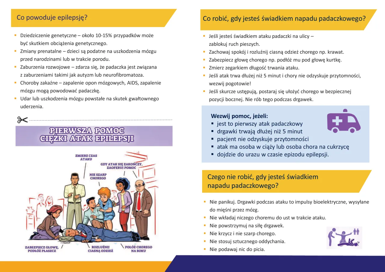 pierwsza pomoc atak padaczki infografika