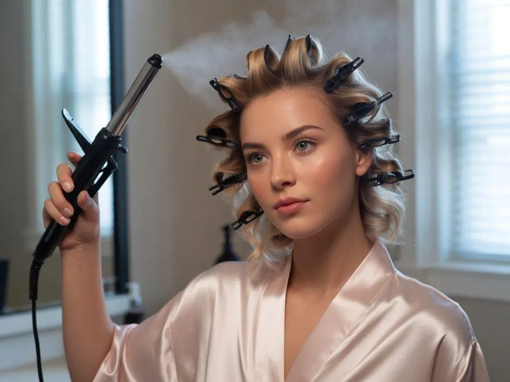 Przygotowanie włosów do stylizacji lokówką, podział na sekcje, termoochrona