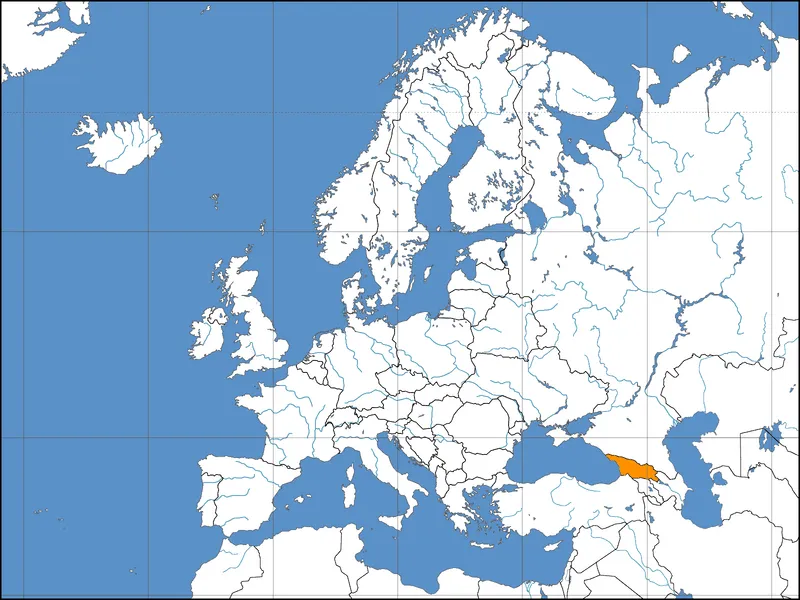 Zdjęcie  Gruzja na mapie Europy | Znajdź położenie na interaktywnej mapie
