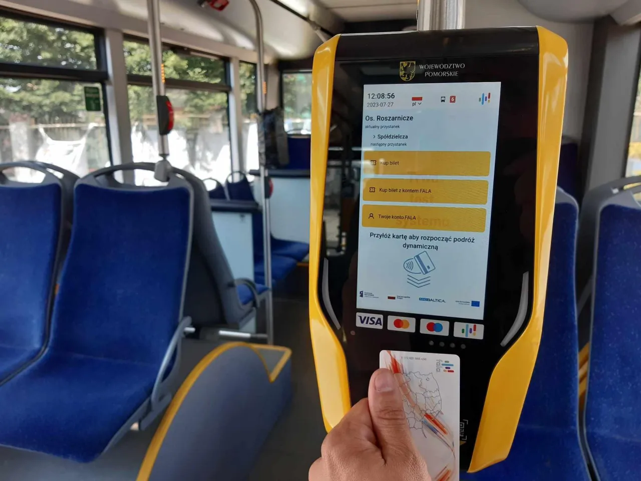 system Fala terminal płatniczy w autobusie