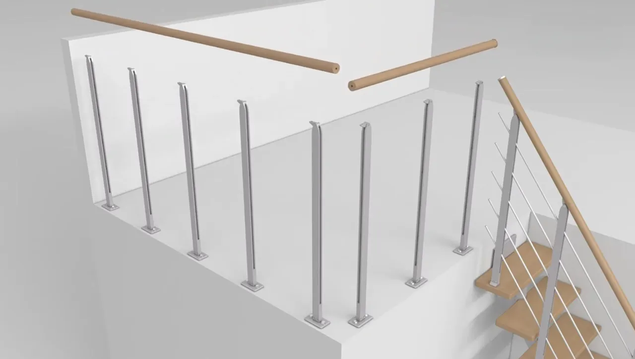 Balustrada drewniana montaż kotew bezpieczeństwo