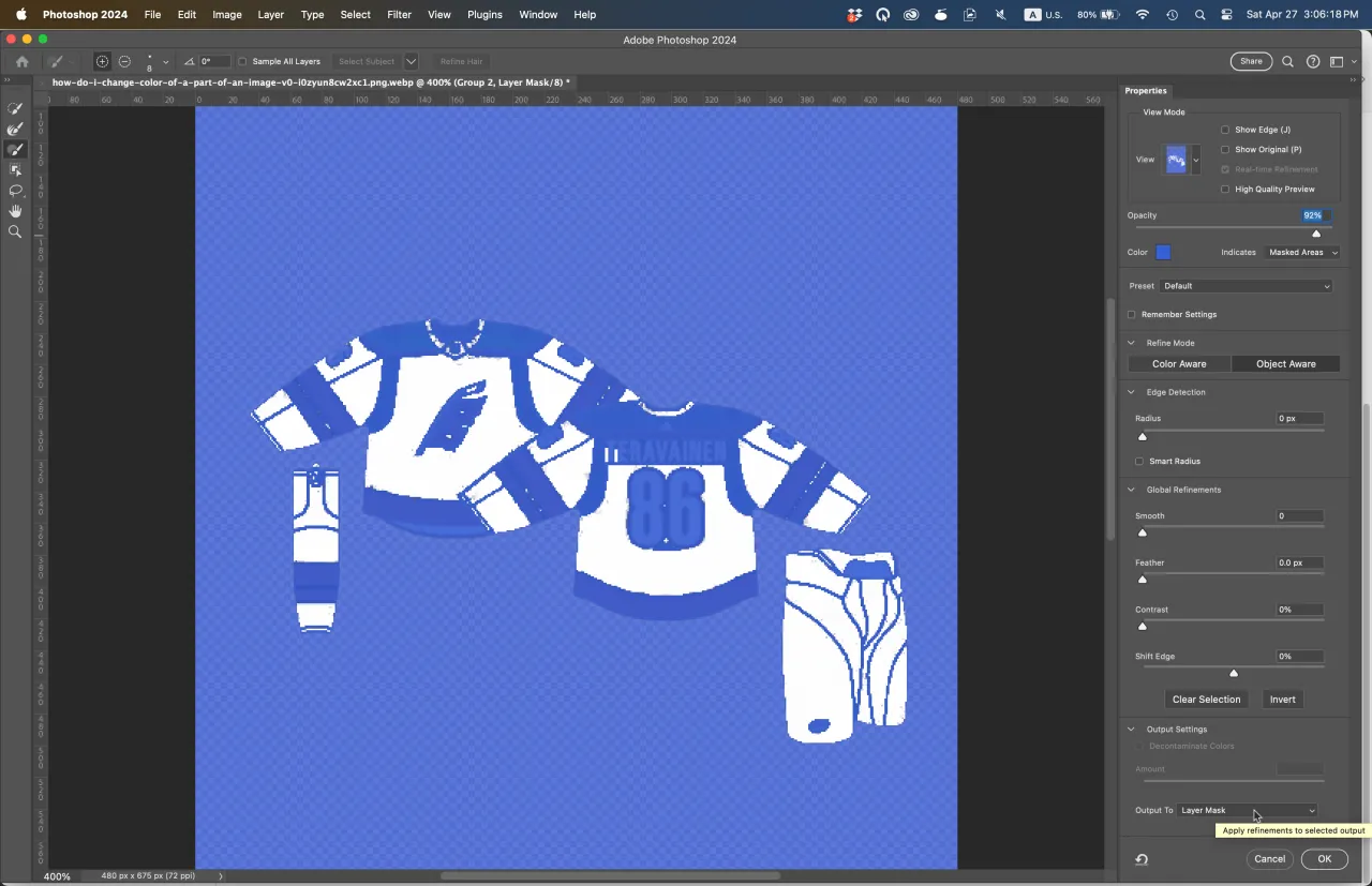Przestrzeń robocza Zaznacz i maskuj Photoshop