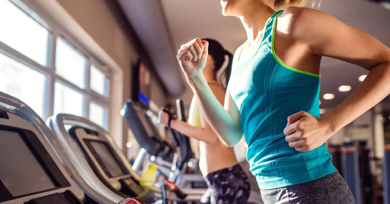 Dwie kobiety ćwiczą na bieżniach. To świetny przykład, jak wygląda trening aerobowy co to jest i jak poprawia kondycję.