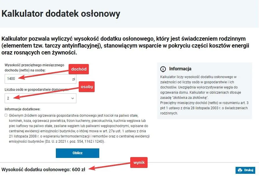 progi dochodowe dodatek osłonowy 2025