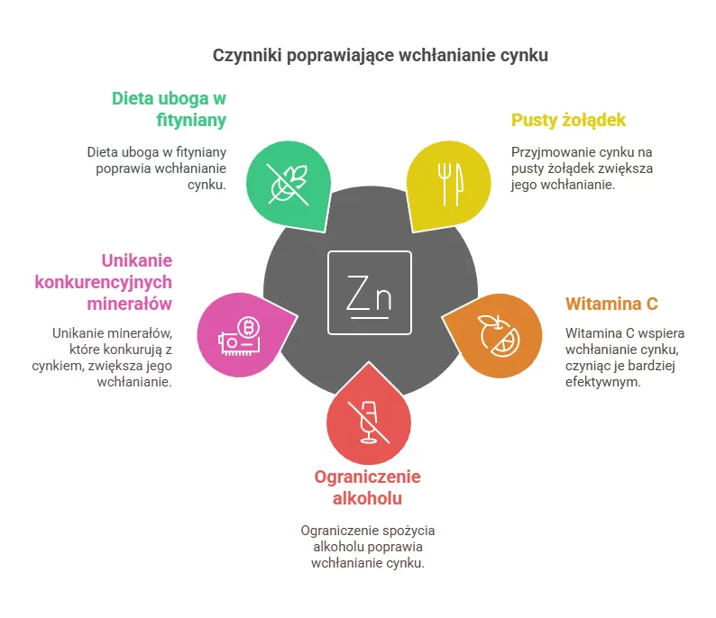 interakcje cynku z innymi minerałami grafika