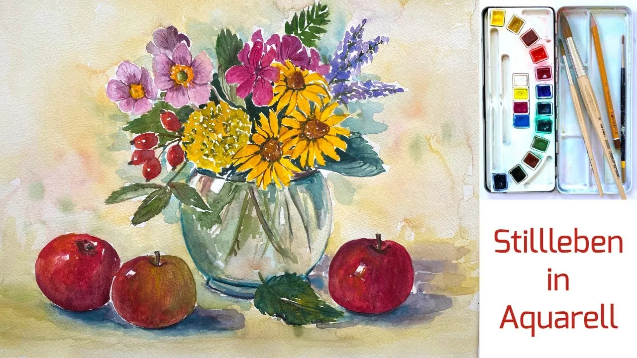 einfache Malmotive f&uuml;r Anf&auml;nger Landschaften Blumen Stillleben