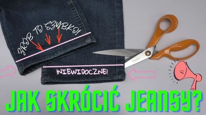 asymetrycznie obcięte nogawki jeans&oacute;w step hem