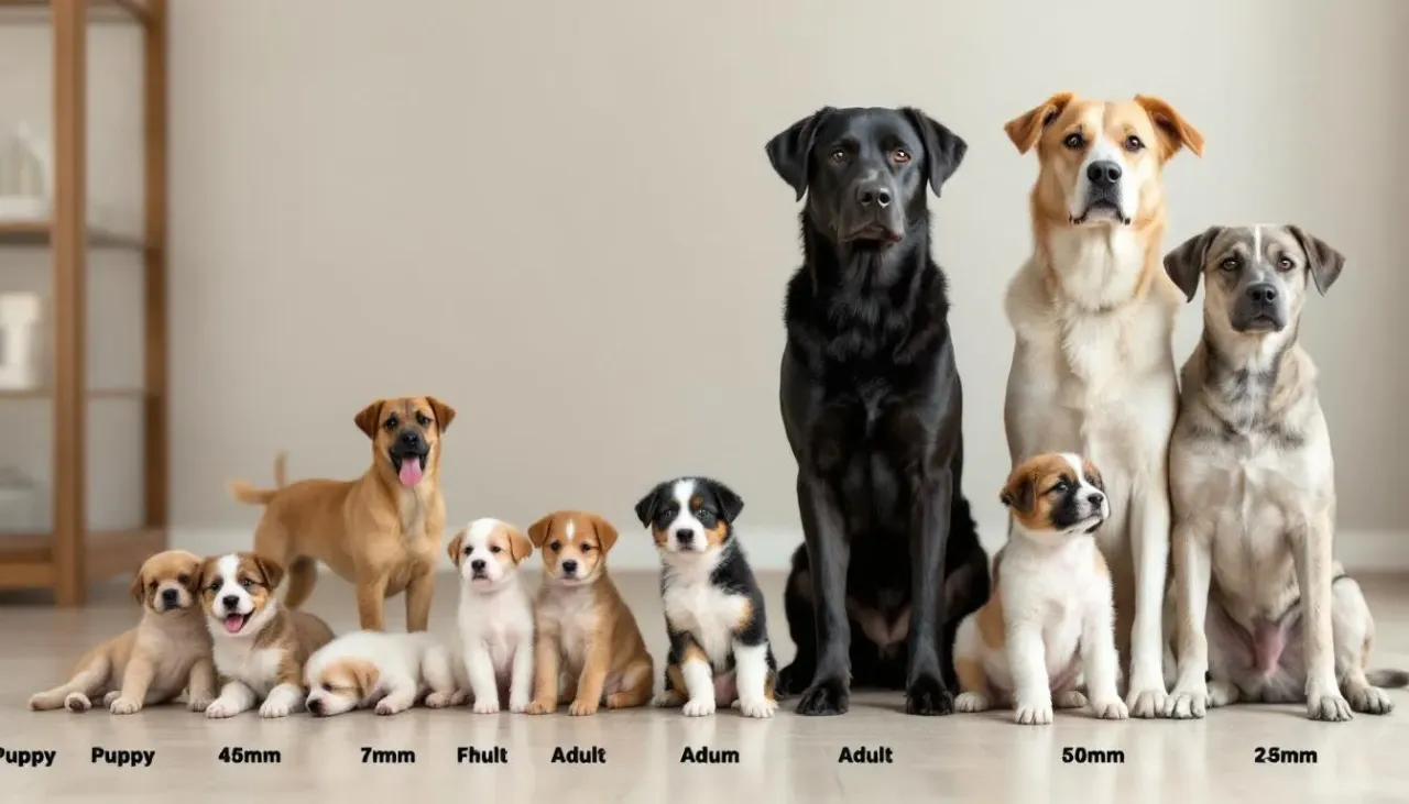 szczeniak różnych ras porównanie wielkości