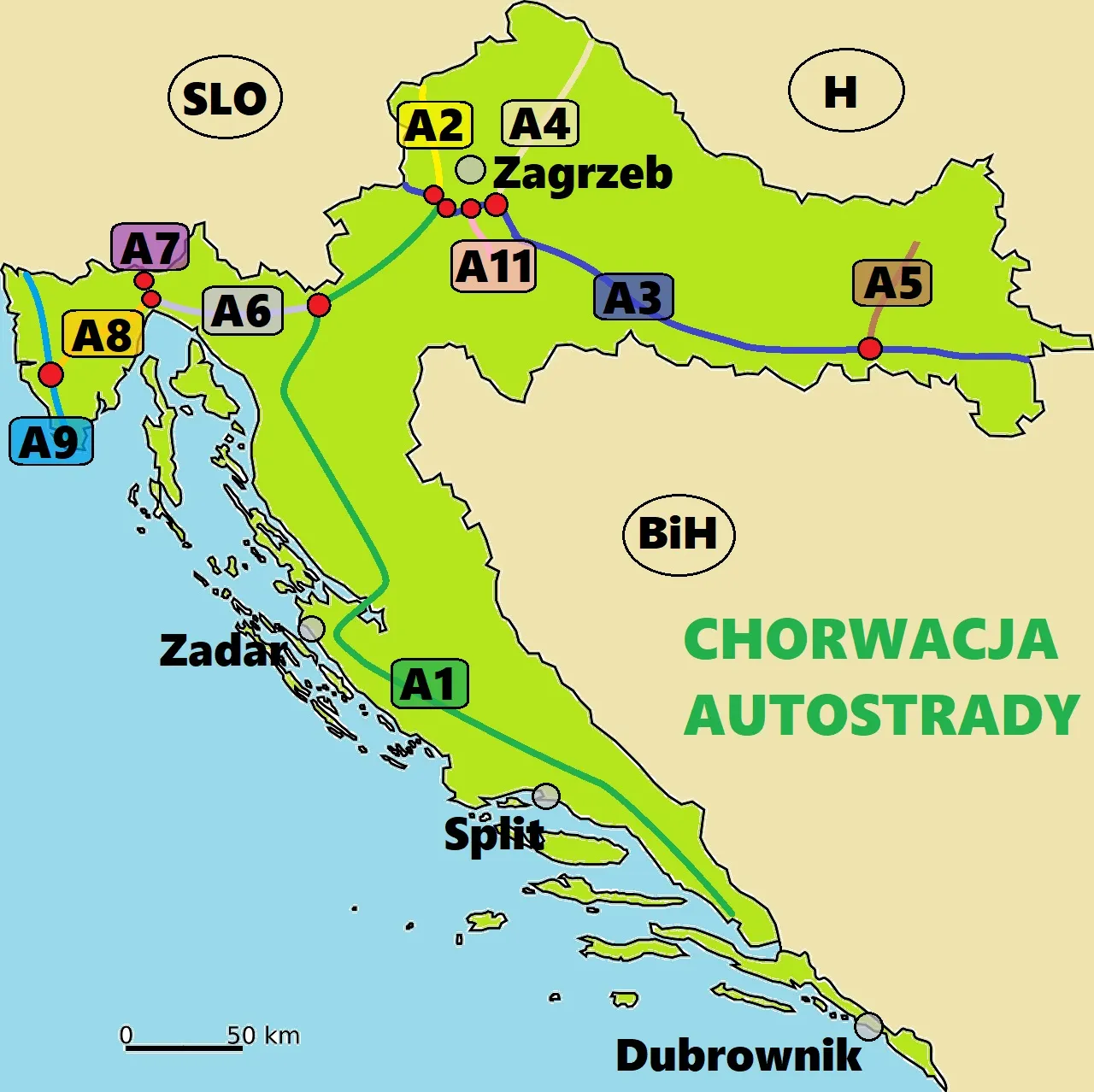 Malownicza autostrada A1 Chorwacja