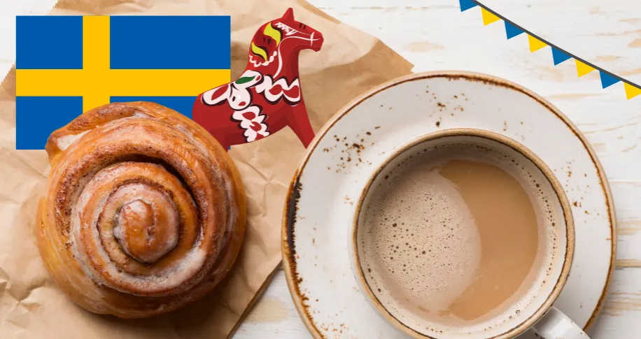 Szwedzka fika kawa ciastko kanelbulle kawiarnia Karlskrona