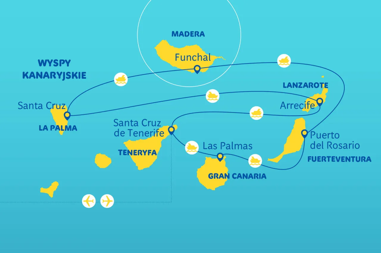 Wyspy Kanaryjskie mapa UE flaga