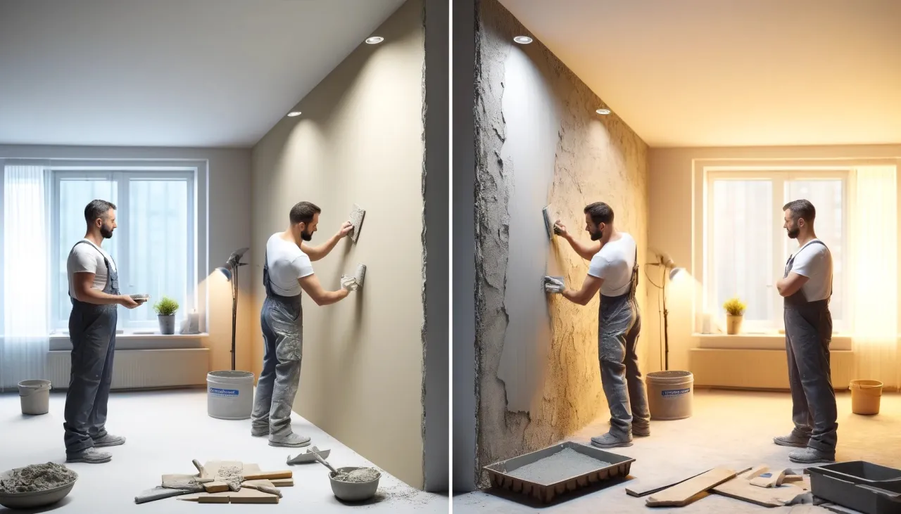 Tynk gipsowy gładka ściana vs tynk cementowo-wapienny chropowata