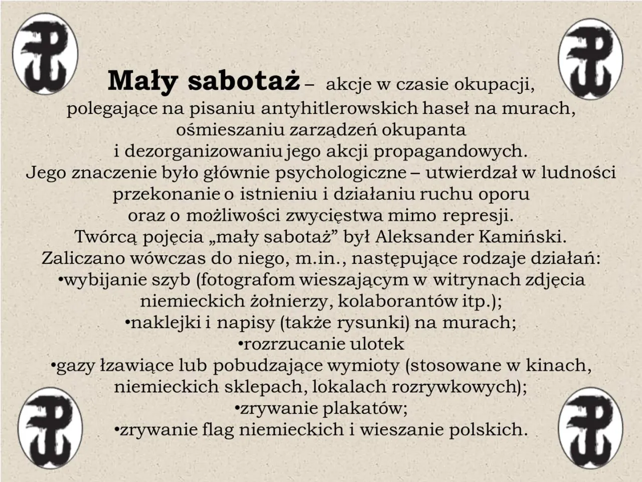 Mały Sabotaż Kamienie na szaniec kotwica