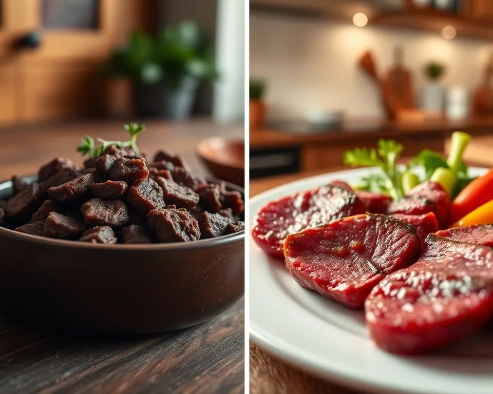 idealnie ugotowana wołowina vs sucha