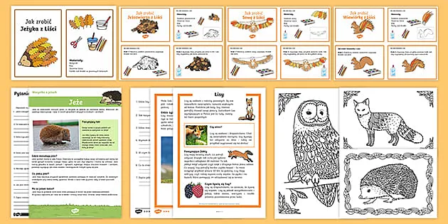 jesienne zwierzęta dla dzieci