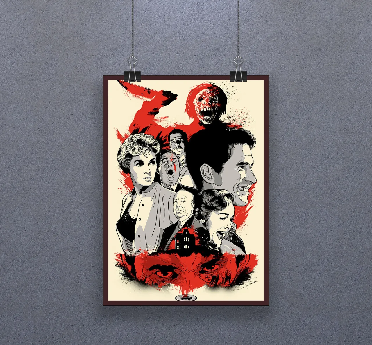 Plakaty nowoczesnych horrorów psychologicznych