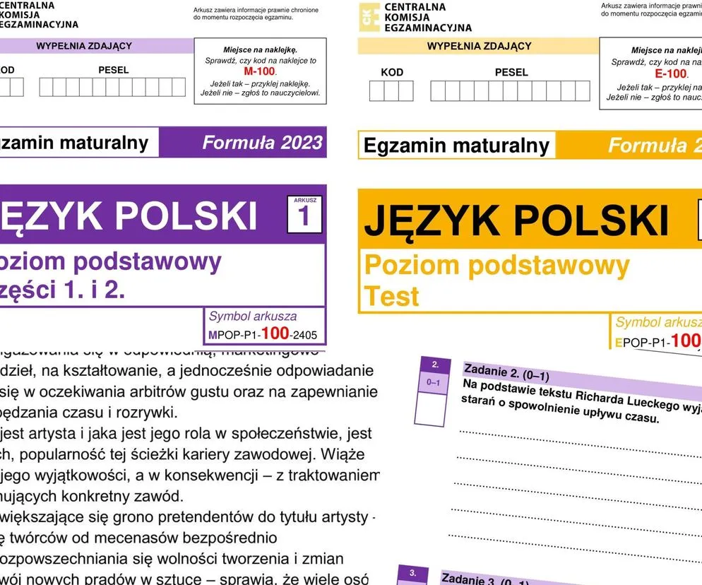 matura polski arkusz egzaminacyjny