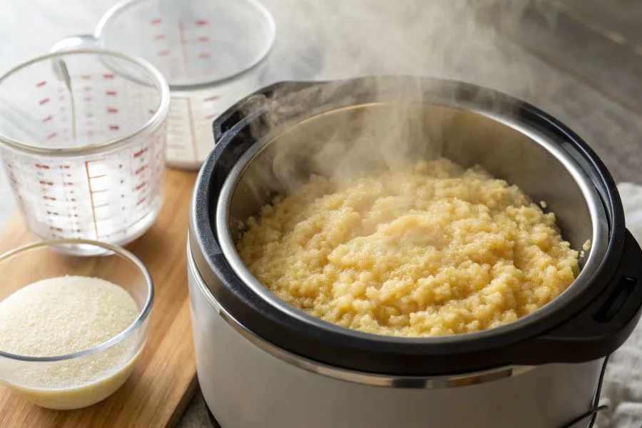 Ugotowana sypka kasza jaglana w misce