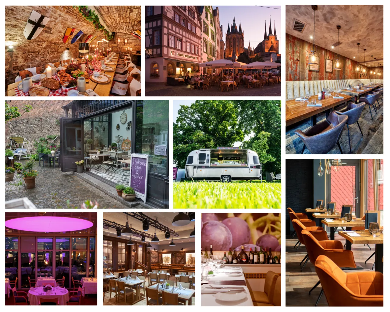 Vielfalt der Gastronomie Betriebe Collage