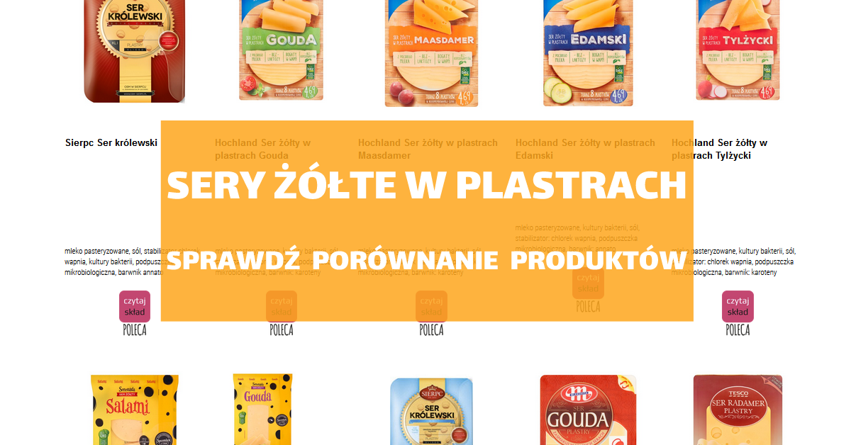bezpieczne sery żółte dla niemowląt porównanie