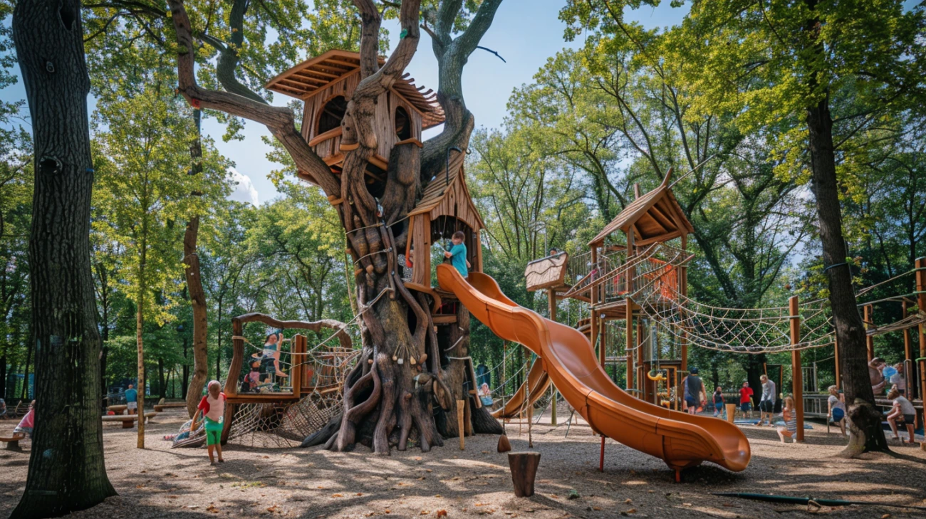 Zdjęcie Twórcze i wytrzymałe place zabaw dla starszych dzieci - inspiracje
