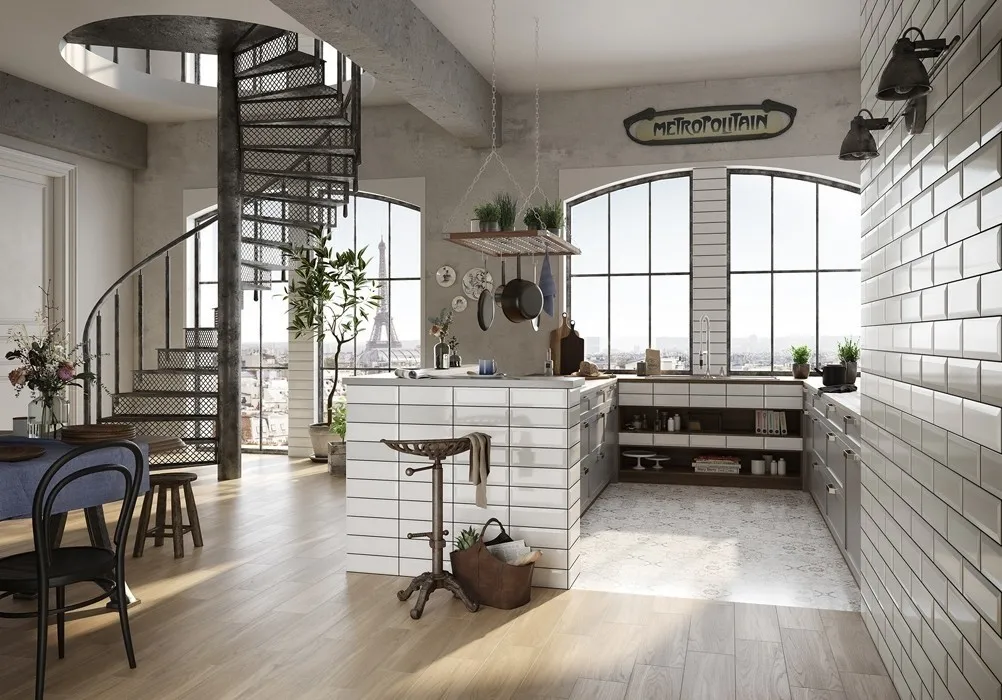 kuchnia otwarta na salon podłoga