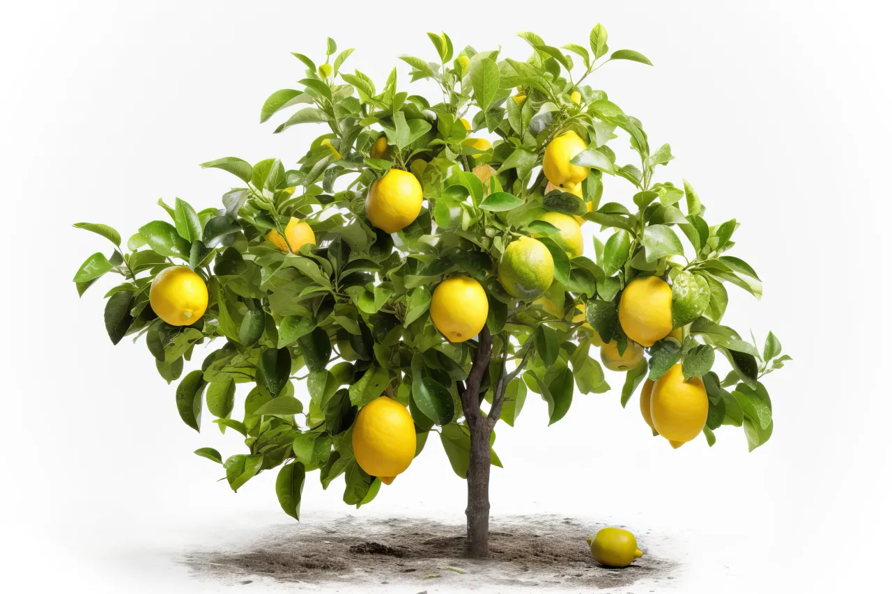 Drzewko cytrynowe z dojrzałymi owocami. Czy cytryna to owoc czy warzywo? To owoc!