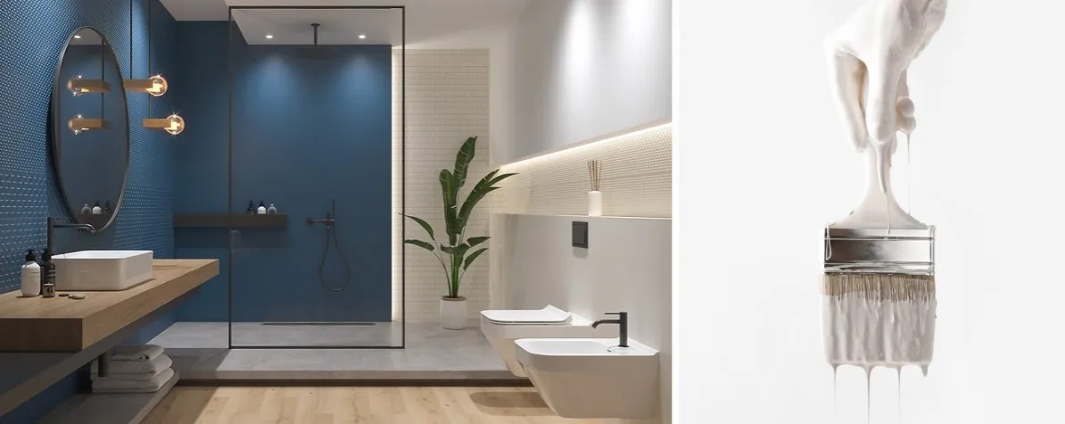 pomalowane płytki łazienka inspiracje