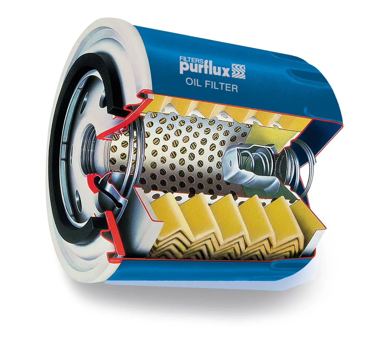 filtre &agrave; huile Purflux LS515 sur fond blanc