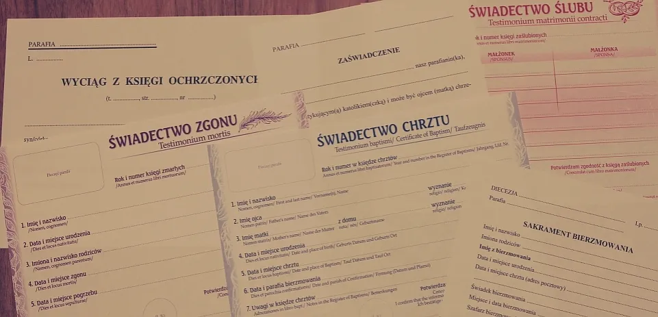 dokumenty do chrztu, kancelaria parafialna