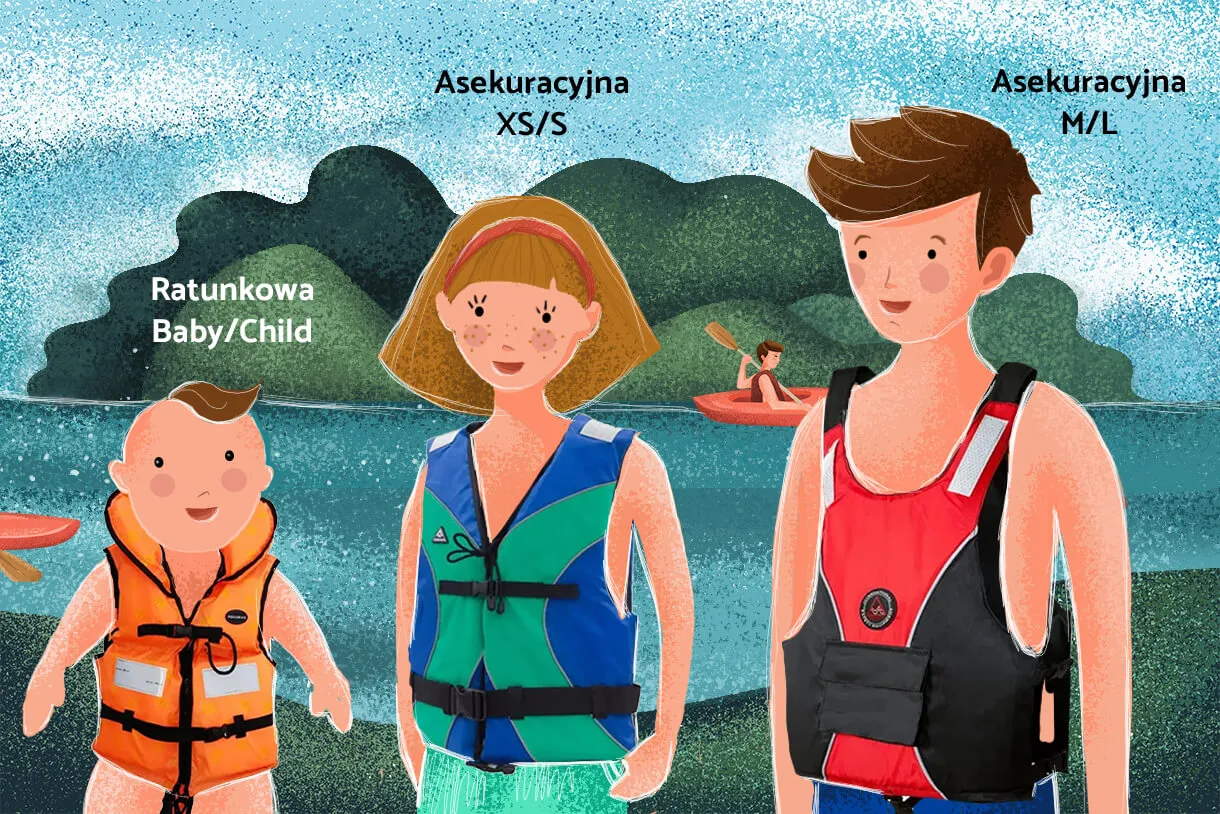 dziecko w kajaku kamizelka ratunkowa